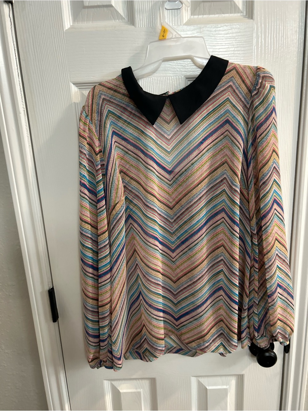 Allen B. by Allen Schwartz Stripe Collared Blouse     Size: L